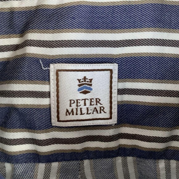 Men's Peter Millar Long Sleeve Button Down Shirt Size Medium Striped Multicolor - Picture 3 of 7
